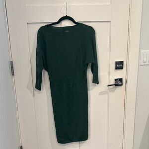 The Limited Elegant Dark Green Knit  Long Sleeve Dress